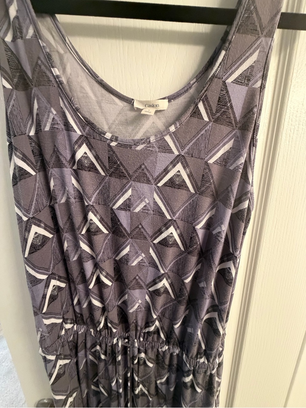 Caslon Lavender Geometric Sleeveless Maxi Dress